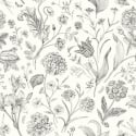 Hoopla Walls Floral Toile Ebony Wallpaper - HWA1330W