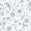 Hoopla Walls Floral Toile Royal Blue Wallpaper - HWA1331W
