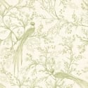 Hoopla Walls Bird Toile Sage Wallpaper - HWA1365W