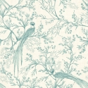 Hoopla Walls Bird Toile Duck Egg Blue Wallpaper - HWA1366W
