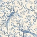 Hoopla Walls Bird Toile Dark Denim Wallpaper - HWA1367W