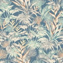 Hoopla Walls Tropical Canopy Teal/Navy Wallpaper - HWA1426W