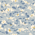 Hoopla Walls Lino Leaves Soft Navy Wallpaper - HWA1440W