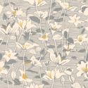 Hoopla Walls Lino Leaves Gunmetal Wallpaper - HWA1441W