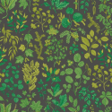 Hoopla Walls Botanical Leaves Charcoal/Emerald Wallpaper - HWA1443W