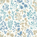 Hoopla Walls Botanical Leaves Denim Mix Wallpaper - HWA1447W