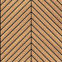 Close-up material sample of the Hoopla Walls HWA1457W design showing the oak chevron slat print on a non-woven base.