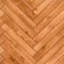 Close-up material sample of the Hoopla Walls HWA1464W design showing the golden teak parquet pattern on a non-woven base.