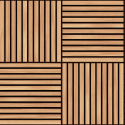 Close-up material sample of the Hoopla Walls HWA1468W design showing the oak square slat print on a non-woven base.