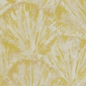 Galerie Horizon Wide Fan Yellow/Cream Metallic Wallpaper - HZ62040