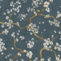 Galerie Horizon Cherry Blossom Beige/Blue Wallpaper - HZ62045