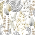 Ohpopsi Summer Ferns Grey/Mustard Wallpaper - JRD50105W