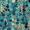 Ohpopsi Blossom Motifs Teal/Natural Wallpaper - JRD50125W