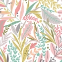 Origin Patterned Leaves Olive/Blush Wall Mural - MUR101