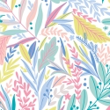 Origin Patterned Leaves Pastel Wall Mural - MUR102