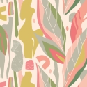 Origin Abstract Leaf Shapes Pink Wall Mural - MUR204