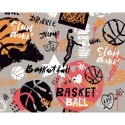 Origin Graffiti Basketball Orange Wall Mural - MUR326