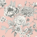 Origin Large Rose Toile Blush Wall Mural - MUR426