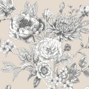Origin Large Rose Toile Stone Wall Mural - MUR427