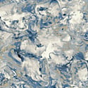 Muriva Elixir Marble Blue/Gold Metallic Wallpaper - 166504