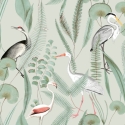 Muriva Kivu Shorebirds Olive Multi Wallpaper - M37404