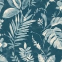 Muriva Tane Leaf Blue/Cream Wallpaper - L98901