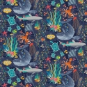 Ohpopsi Beneath The Waves Prussian Wallpaper - WGU50130W