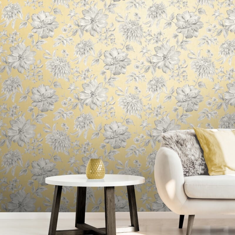 Yellow and Grey Wallpaper Trend