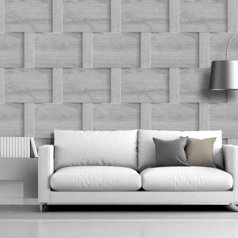 wood plank wallpaper grey