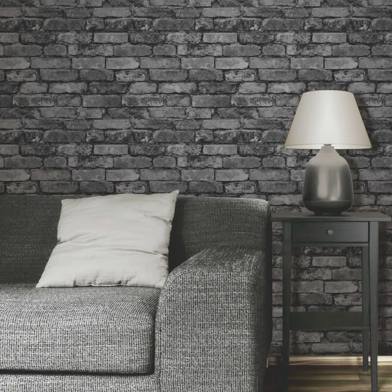 grey brickwork wallpaper
