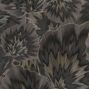 Erismann Bliss Abstract Leaf Black Metallic Wallpaper - 10402-15