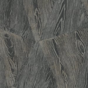Erismann Sonata Wood Grain Black Metallic Wallpaper - 10439-47