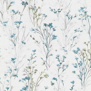 Erismann Bright Meadow Flower Turquoise Wallpaper - 10561-18