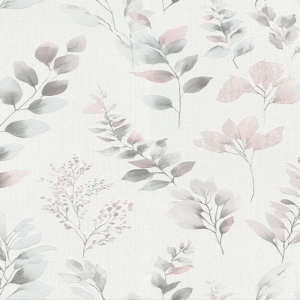 Flat swatch of Pink 10579-05 showing the delicate leaf trail.