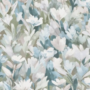 A flat swatch image of the 10586-07 green flower pattern.
