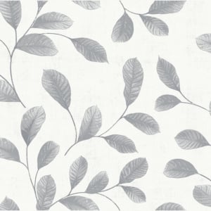 Midbec Design Trailing Leaves White/Grey Wallpaper - 12021
