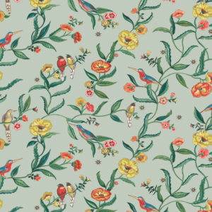 Cath Kidston Summer Birds Sage Wallpaper - 182551