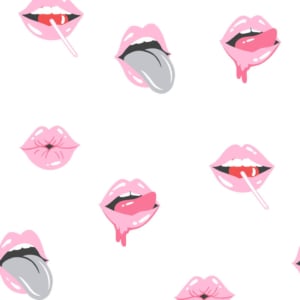 Sassy B Lip Service Pink Glitter Wallpaper - 187521