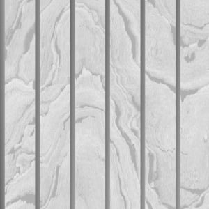 Muriva Woodgrain Panel Silver Metallic Wallpaper - 193502