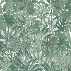 Muriva Lush Forest White/Green Metallic Wallpaper - 205502