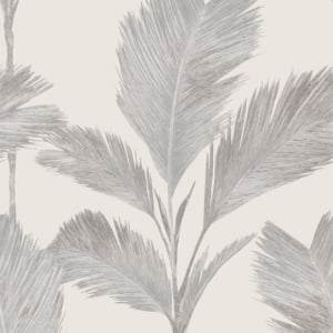 Belgravia Decor Alessia Leaf Silver/Off White Metallic Wallpaper - 211