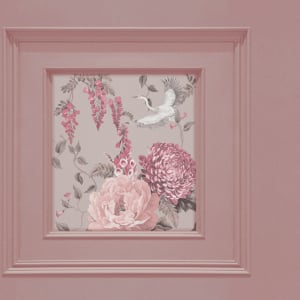 Belgravia Decor Corinthia Floral Panel Blush/Grey Wallpaper - 245