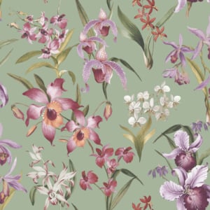 Rasch Maya Floral Orchard Sage Multi Wallpaper - 283654