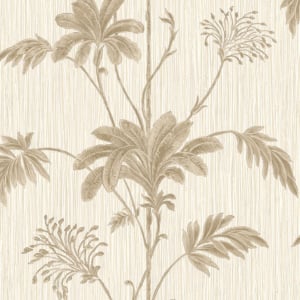 Belgravia Decor Grasscloth Leaf Cream/Gold Wallpaper - 2913