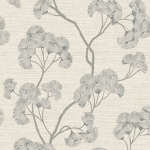 Rasch Sumatra Ginkgo Floral Grey/Silver Wallpaper - 316025