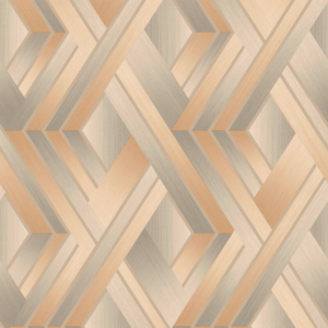 Holden Decor Tranquilo Geometric Beige/Orange Metallic Wallpaper - 36191