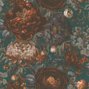 Michalsky Living Antique Floral Orange/Green Wallpaper - 39979-3