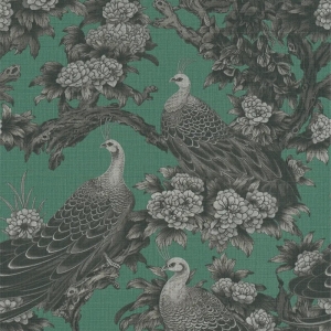 Michalsky Living Peacock Garden Grey/Green Wallpaper - 39982-2