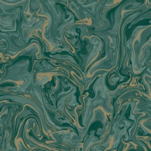 Fine Decor Distinctive Marble Emerald/Gold Metallic Wallpaper - FD43058