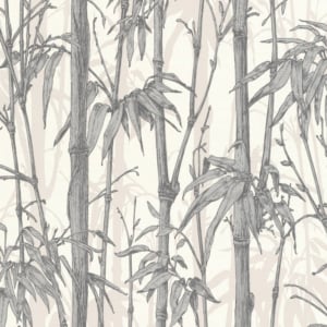 Rasch Bamboo Shimmer White/Silver Metallic Wallpaper - 484830